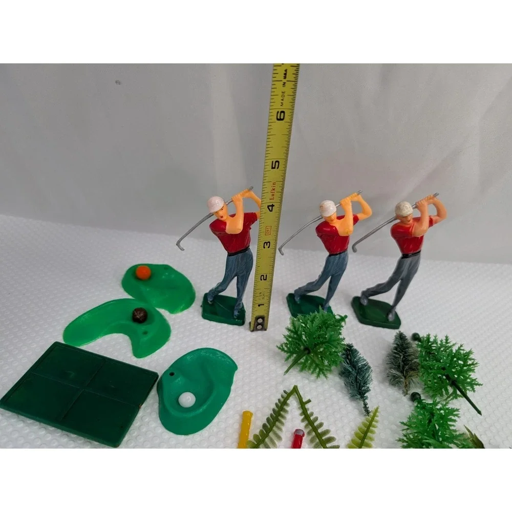 Plastic Golfer Golf Clubs Flags Greens Vintage Lot Cake Toppers